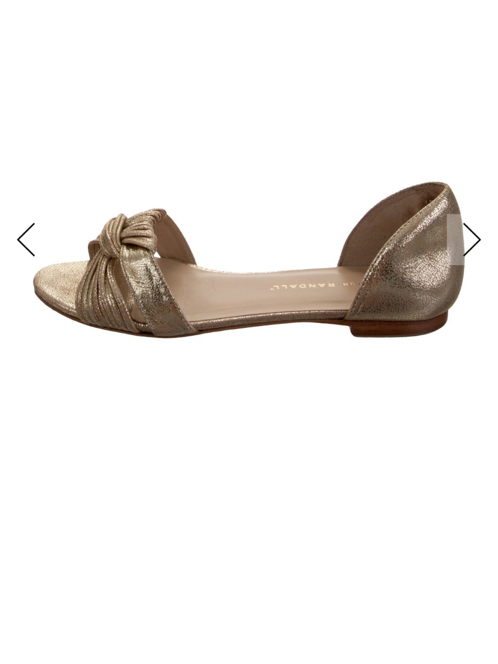 Loeffler Randall Metallic Gold Knot Flat